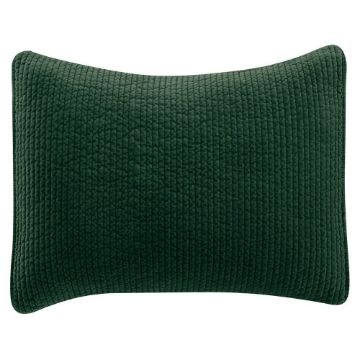 Picture of Stonewashed Cotton Quilted Velvet 34" Sham - Emerald