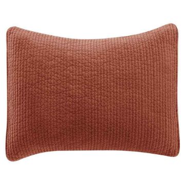 Picture of Stonewashed Cotton Quilted Velvet 34" Sham - Salmon