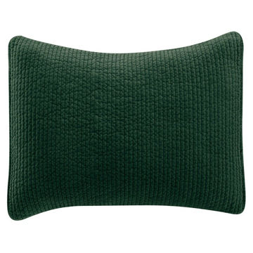 Picture of Stonewashed Cotton Quilted Velvet Sham - Emerald