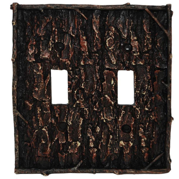 Picture of Pine Bark Double Switch Plate