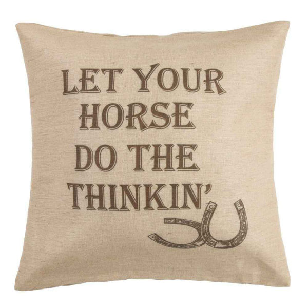 Picture of Burlap Western Phrase Pillow