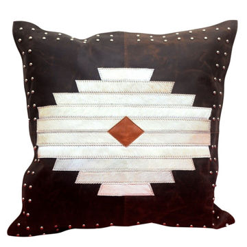 Picture of Genuine Leather Aztec Leather and Hide Pillow