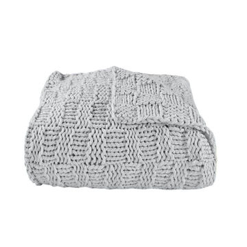 Picture of Chess Knit Throw - Gray