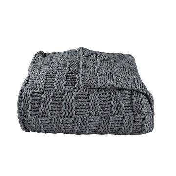 Picture of Chess Knit Throw - Slate