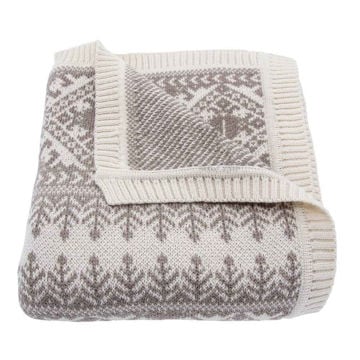 Picture of Fair Isle Knit Throw - Taupe
