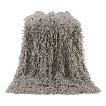 Picture of Mongolian Faux Fur Throw - Gray