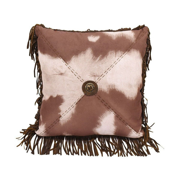 Picture of Faux Cowhide Star Concho Pillow