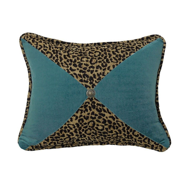 Picture of San Angelo Leopard and Teal Sectioned Pillow