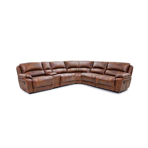 Hudson 6Piece Leather Power Reclining Sectional American Home