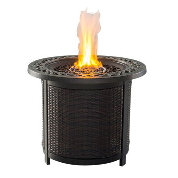 30" Round Wicker and Aluminum Fire Pit
