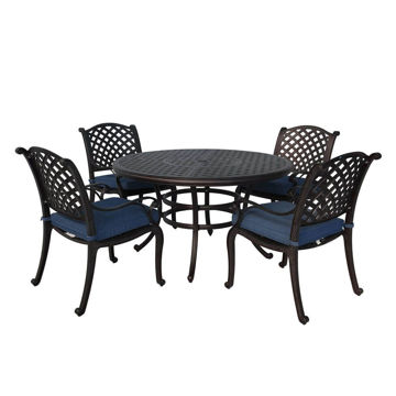 Sandia Outdoor Round Dining Set with Arm Chairs