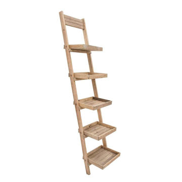 Picture of Wood/Metal 77" Ladder Shelf - Brown