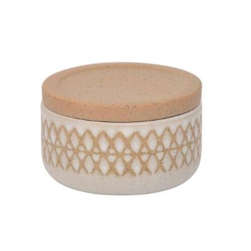 Picture of Asmo 5" X Covered Ceramic Jar - Sand