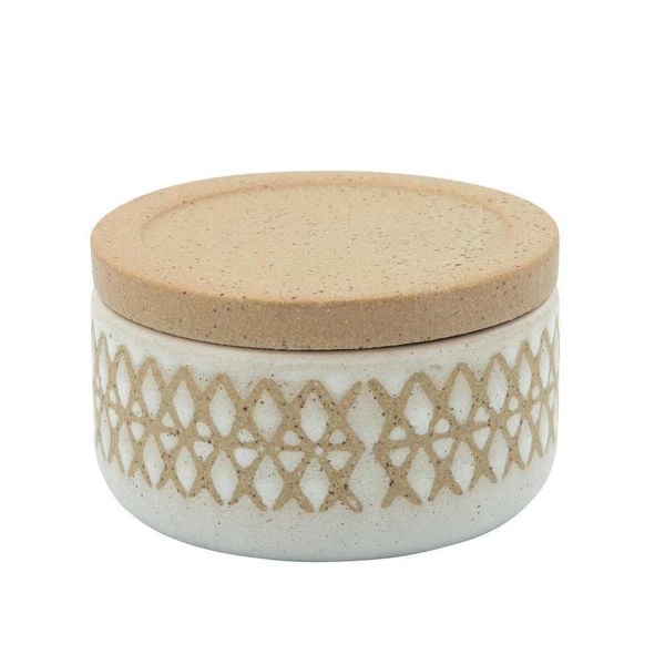 Picture of Asmo 4" X Covered Ceramic Jar - Sand