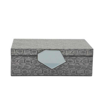 Picture of Dia 12" Faux Leather Box - Gray
