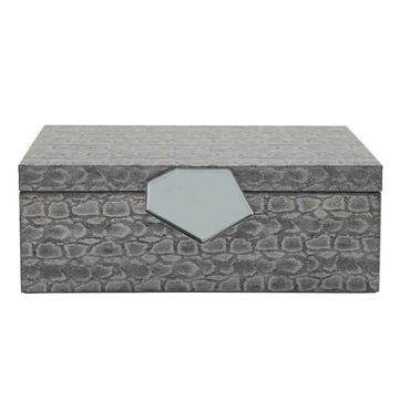 Picture of Dia 14" Faux Leather Box - Gray