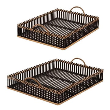 Picture of Bamboo 20" and 22" Trays - Set of 2 - Black