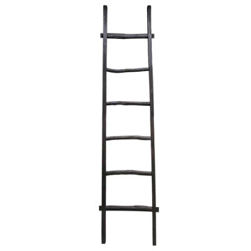 Picture of Wooden 76" Decorative Ladder - Black