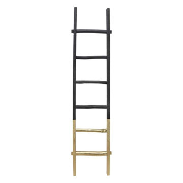 Picture of Wooden 76" Decorative Ladder 2-tone - Black