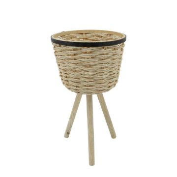 Picture of Wicker Footed Planters - Set of 2 - White