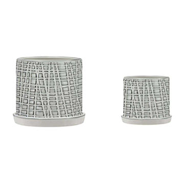 Picture of Meshed 10" and 12" Planter with Saucers - Set of 2