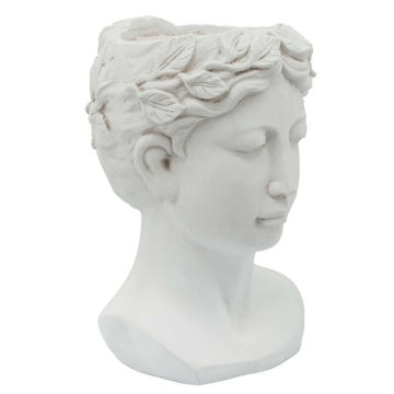 Picture of Head 9" Lady Resin Planter - White