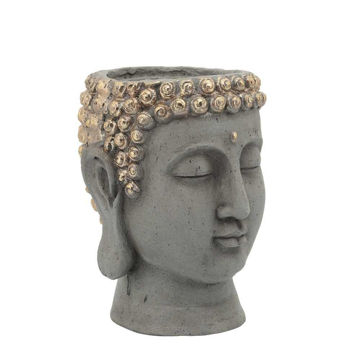 Picture of Head 7" Buddha Resin Planter - Gray