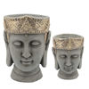 Picture of Head 7" Buddha Resin Planter with Crown - Gray