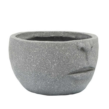 Picture of Half Face 12" Resin Planter - Cement