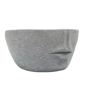 Picture of Half Face 12" Slanted Resin Planter - Cement
