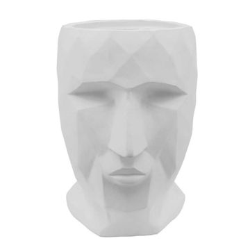 Picture of Face 11" Resin Planter - White
