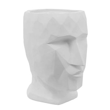 Picture of Face 15" Resin Planter - White