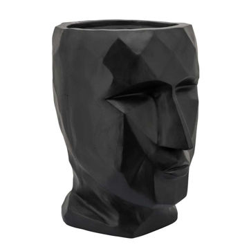 Picture of Face 15" Resin Planter - Black
