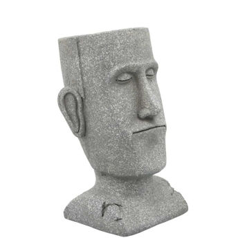 Picture of Head 10" Resin Planter - Gray