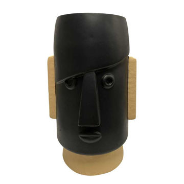 Picture of Face 10" Dia Comic Resin Planter - Black