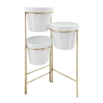 Picture of Metal 3 - Layered Planters - White