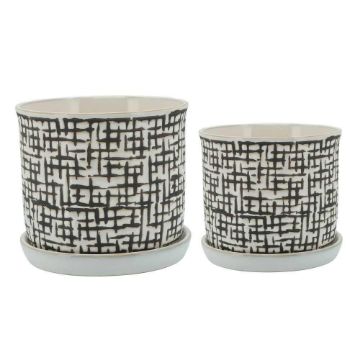 Picture of Mesh 6" and 8" Planter with Saucer - Set of 2