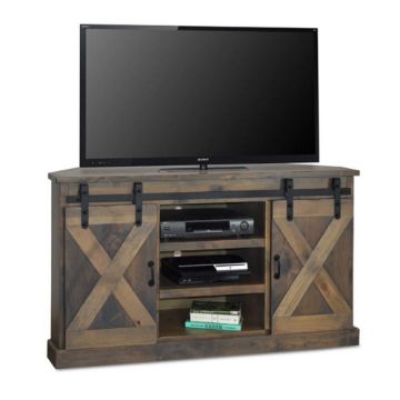 Picture of Alder Corner Console - Barnwood Gray
