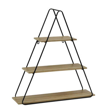 Picture of Triangle 26" Wall Shelf - Metal and Wood - Brown