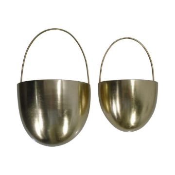 Picture of Hanging 15" and 19" Metal Planter -Set of 2 - Gold