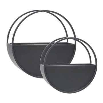 Picture of Round 9" and 12" Metal Wall Planters - Set of 2