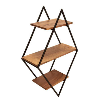 Picture of Triangle 30" Wall Shelf - Metal and Wood - Brown