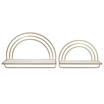 Picture of Rainbow Wall Shelves - Metal and Wood - Set of 2