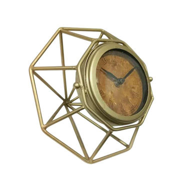 Picture of Metal 5" Abstract Table Clock - Gold