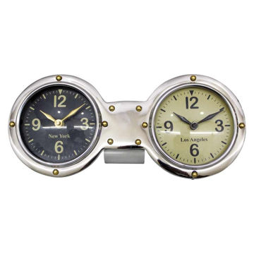Picture of Metal Dual Clock - Silver