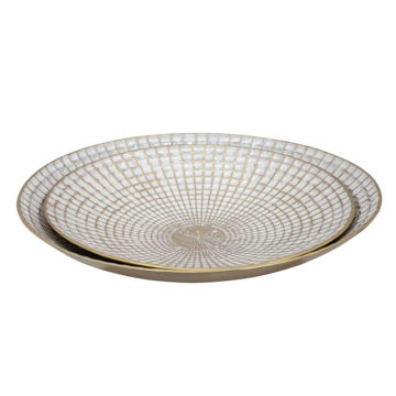 Picture of Glass 8" Bowl with Aluminum Base - Bronze