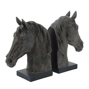 Picture of Resin 11" Horse Head Bookends - Set of 2 - Rust
