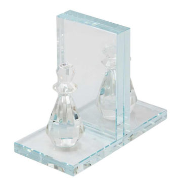 Picture of Crystal Chess Piece Bookends - Clear - Set of 2