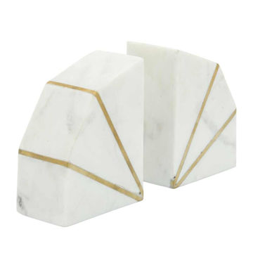Picture of Marble 4" Accent Bookends with Gold Inlays - Set of 2