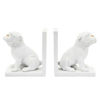 Picture of Resin 6" Bronze Lady Bookends - Set of 2 - White